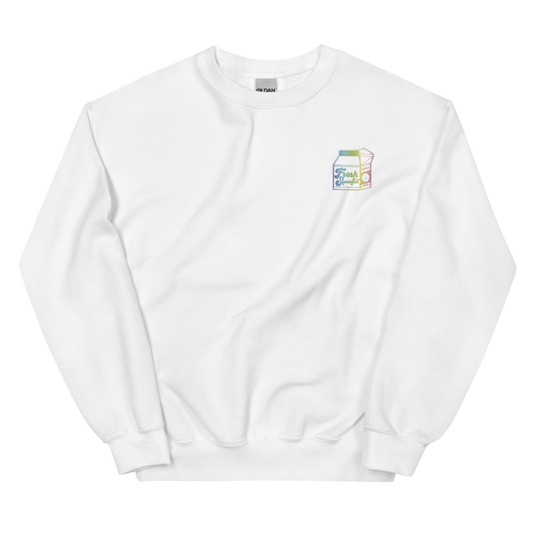 Fresh Squeezed Embroidered Juice box Crew Sweatshirt - Pride